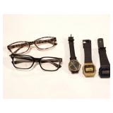 GLASSES AND WATCH LOT