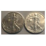 (2) 2018 American Silver Eagle Dollars
