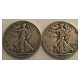 (2) 1936 P Walking Liberty Silver Halves