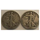 (2) 1935 P Walking Liberty Silver Halves