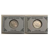 (2) UNC George Washington Half Dollars