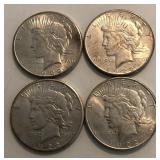 (4) 1922-S Peace Dollars