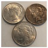 (3) 1923-P Peace Dollars