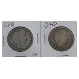 1903-O & 1904 O Barber Halves