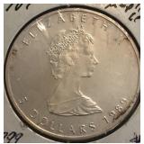1989 Canada Maple Leaf 1-Oz Silver Round