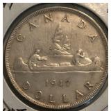 1947 Canada $1 Silver Dollar