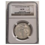 1915-S AU58 Pan Pacific Comm Half