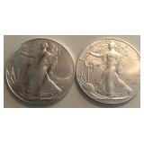(2) 2023 American Silver Eagle Dollars