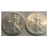 (2) 2012 American Silver Eagle Dollars