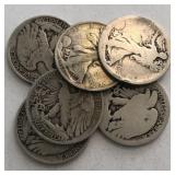 (6) Walking Liberty Half Dollars