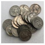 (17) Silver Washington Quarters