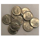 (10) 90% Silver Kennedy Half Dollars