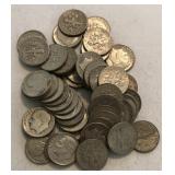 Bag with (50) Silver Roosevelt Dimes