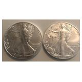 (2) 2023 American Silver Eagle Dollars