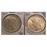 (2) 1922-P Peace Dollars