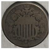 1866 Shield Nickel w/Rays