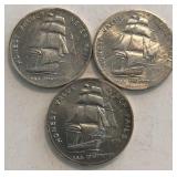 (3) 1974 U.S.S. Constitution Silver Rounds