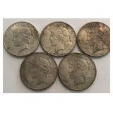 (5) 1923-S Peace Dollars