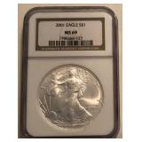 2001 American Silver Eagle ï¿½ MS69
