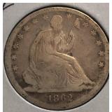 1862-S Seated Liberty Half