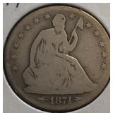 1874 Seated Liberty Half