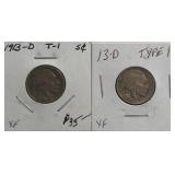 1913-D Type 1 Buffalo Nickels