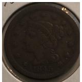 1845 Braided Hair Large Cent