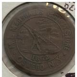 1862 Marshall Variety Store Civil War Token