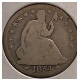 1854 Seated Liberty Half