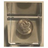 1886 Morgan Dollar in Acrylic Block