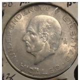 1956 Mexico 10 Peso Silver Round