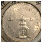 1949 Mexico Onza Peso Silver Round