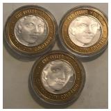 (3) Central City Colorado Casino Tokens