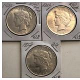 (3) 1922-P Peace Dollars
