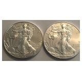 (2) 2013 American Silver Eagle Dollars