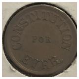 Constitution For Ever Civil War Token