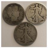 (3) Silver Half Dollars