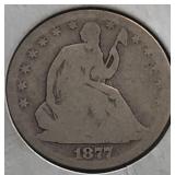 1877 Seated Liberty Half