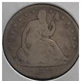 1877 Seated Liberty Half
