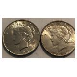 (2) 1923-P Peace Dollars