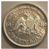 1986 Liberty 1-Oz Silver Round