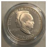 1990 Eisenhower Proof Silver Dollar