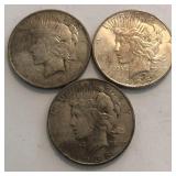(3) Peace Dollars