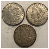 (3) Circulated Morgan Dollars