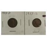 1913-D & 1913-S Lincoln Cents
