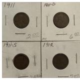 (4) Lincoln Cents