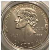 1993 Thomas Jefferson Ann Silver Dollar