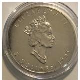1991 Maple Leaf 1-Oz Silver Round