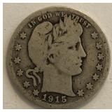 1915-S Key Date Barber Quarter