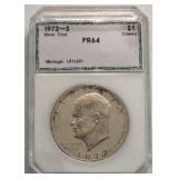 1972 PR64 Eisenhower Silver Dollar